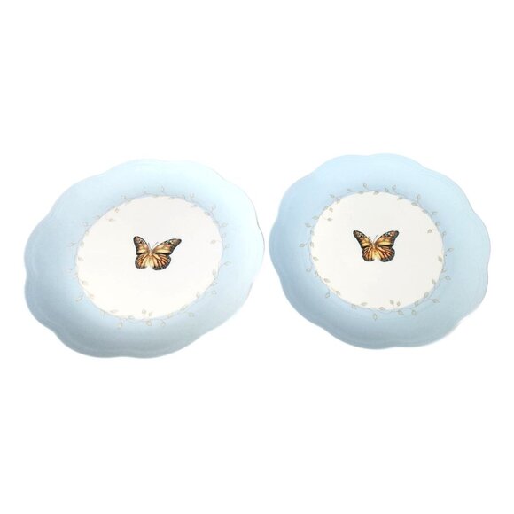 Lenox Butterfly Meadow Blue Plate: Elegant Porcelain Dessert Plates - Picture 1 of 4